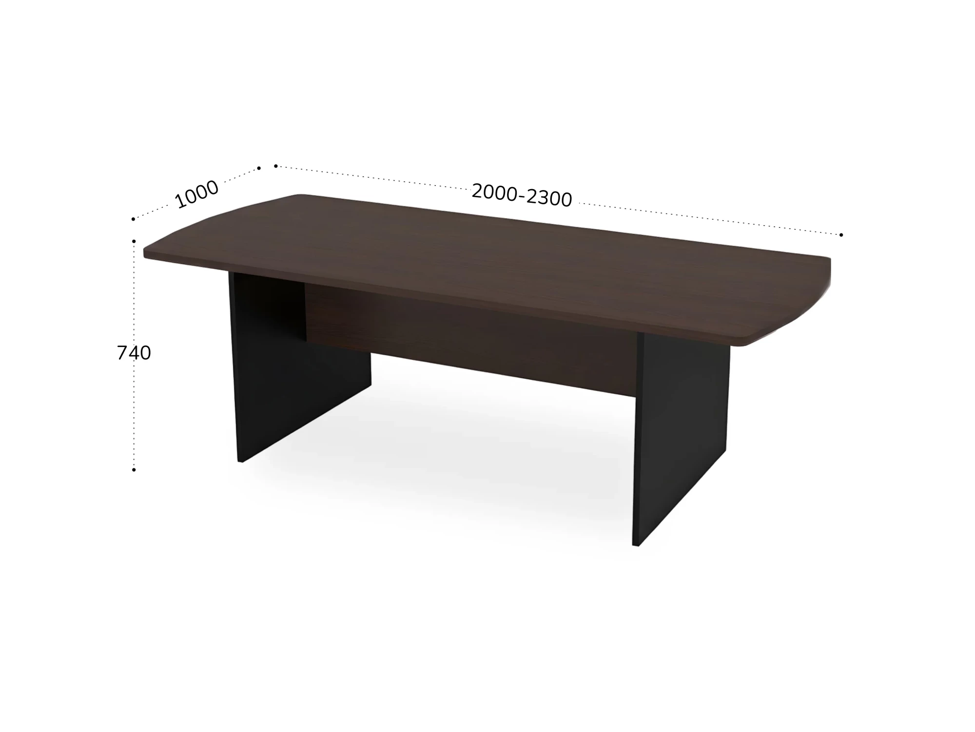 BRL RB009-230х100 Конференц-стол симметричный 2300х1000х740 Венге/Черный