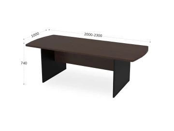 Конференц-стол симметричный 2300х1000х740 RB009-230х100 Венге/Черный