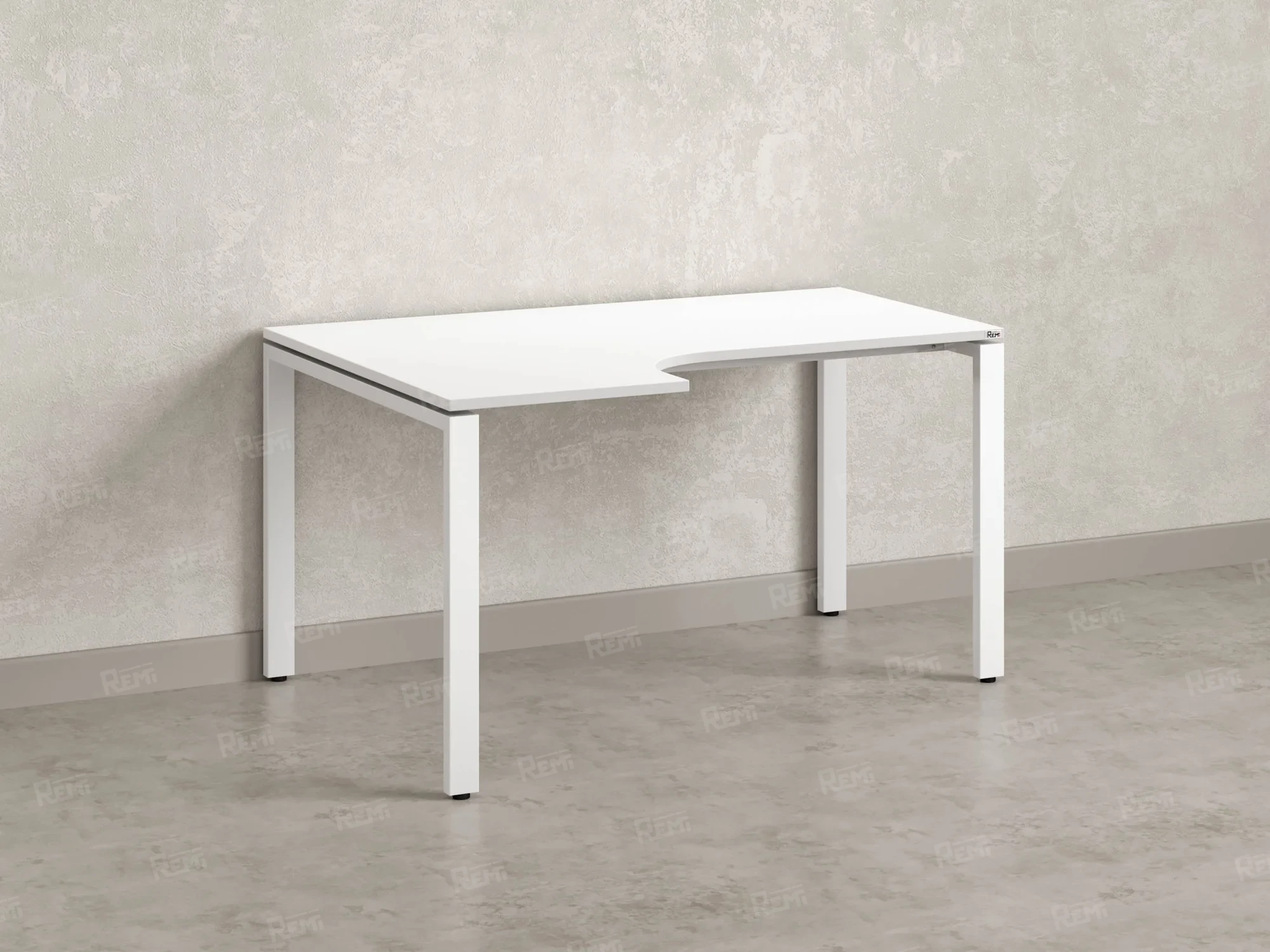 Стол угловой, П-опора, левый 1800x600/900x750, RM053-18x6-9 Белый/Белый