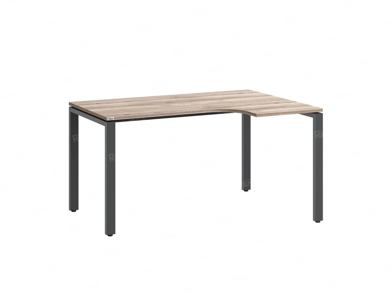 Стол угловой, П-опора, правый 1400x800/1000x750, RM052-14x8-10 Дуб Маувелла/Серый