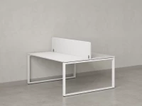 Бенч-система, 2 рабочих места, с одним тканевым экраном 1400x1400x750 RM169-1-14x14 Белый/Белый