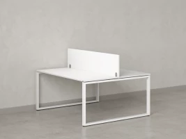 Бенч-система, 2 рабочих места, с одним экраном ЛДСП 1800x1200x750 RM169-2-18x12 Белый/Белый