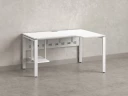 Стол угловой, экран металл, П-опора, правый 1800x600/900x750, RM058-18x6-9 Белый/Белый