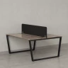 Бенч-система, 2 рабочих места, с одним тканевым экраном 1800x1400x750 RM172-1-18x14 Дуб Маувелла/Черный