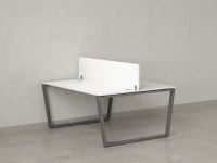 Бенч-система, 2 рабочих места, с одним экраном ЛДСП 1800x1200x750 RM172-2-18x12 Белый/Серый