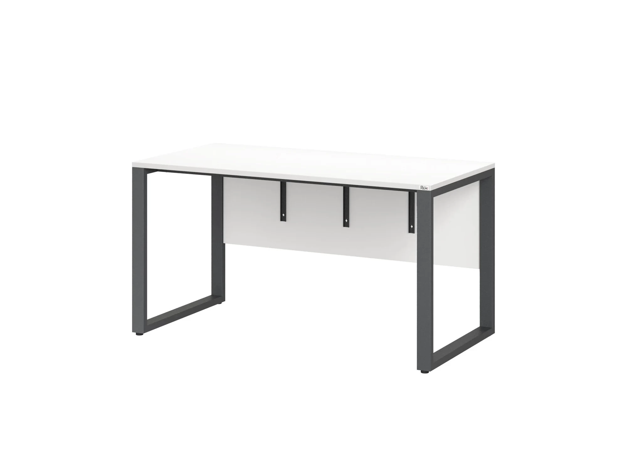 Стол прямой на О-образных опорах, экран ЛДСП 1800x700x750 RM006-18x7 Белый/Серый