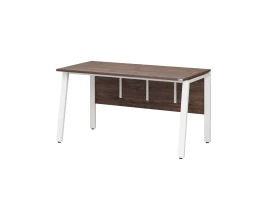 Стол прямой, Л-опора, экран ЛДСП,парящая стол-ца 1200x600x750 RM009-12x6 Дуб Апрельский шоколад/Белый