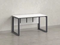 Стол прямой, О-опоры, экран ЛДСП,парящая стол-ца 1600x600x750 RM008-16x6 Белый/Серый