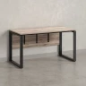Стол прямой, О-опоры, экран ЛДСП,парящая стол-ца 2000x600x750 RM008-20x6 Дуб Маувелла/Черный