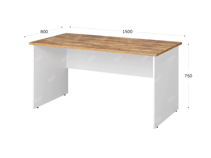 Стол прямоугольный 1500x800x750 RTD034 Таксония медовая/Белый