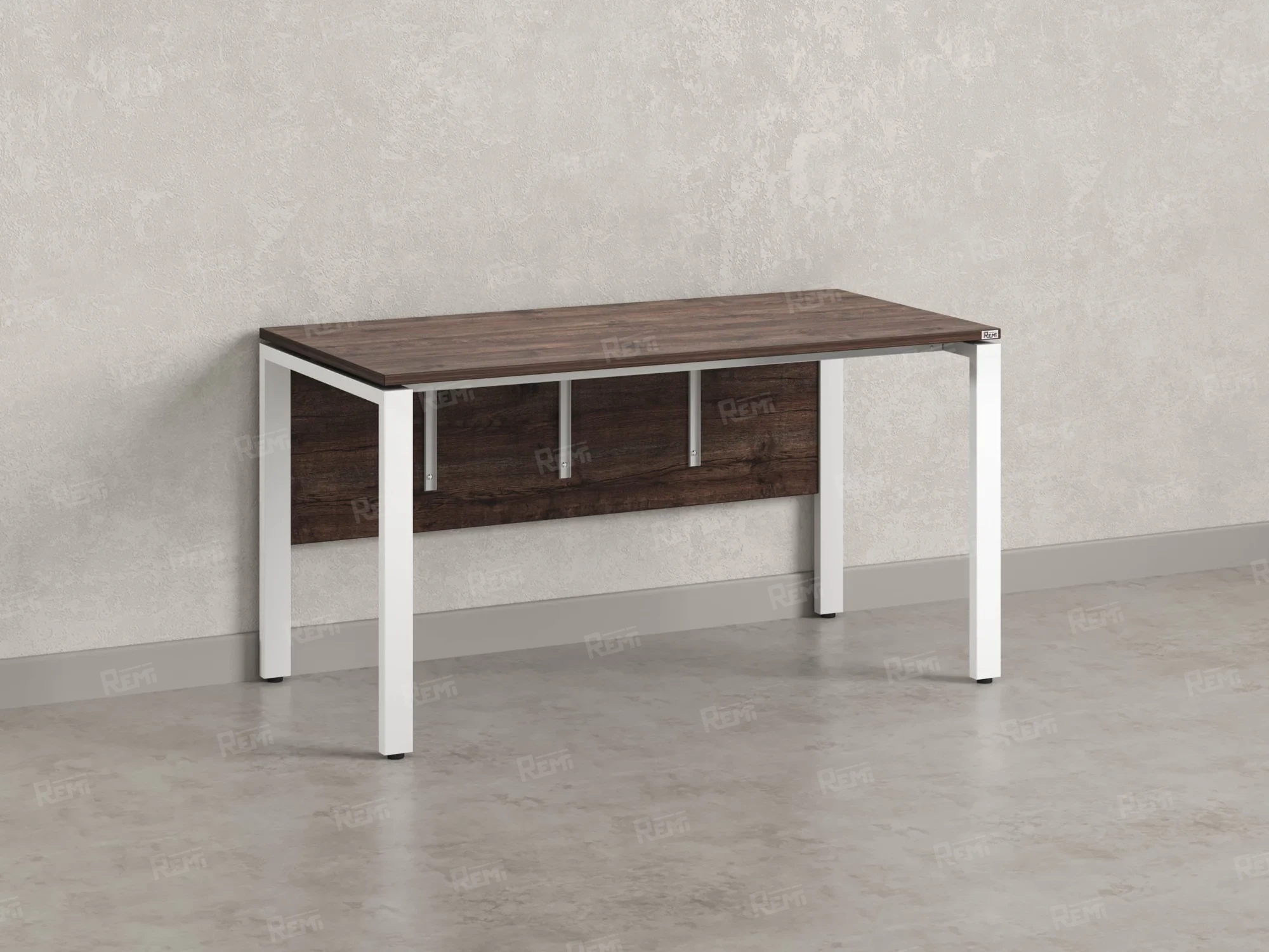 Стол прямой, П-опоры, экран ЛДСП,парящая стол-ца 1000x700x750 RM007-10x7 Дуб Апрельский шоколад/Белый