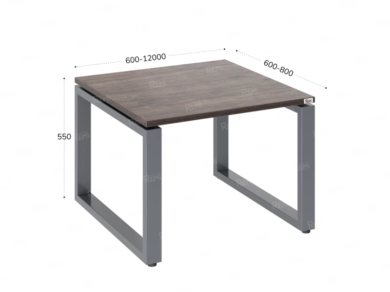 Журнальный стол с полкой 600x700x550 RM182-6x7 Дуб Апрельский шоколад/Серый