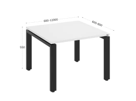 Журнальный стол с полкой 700x600x550 RM183-7x6 Белый/Черный