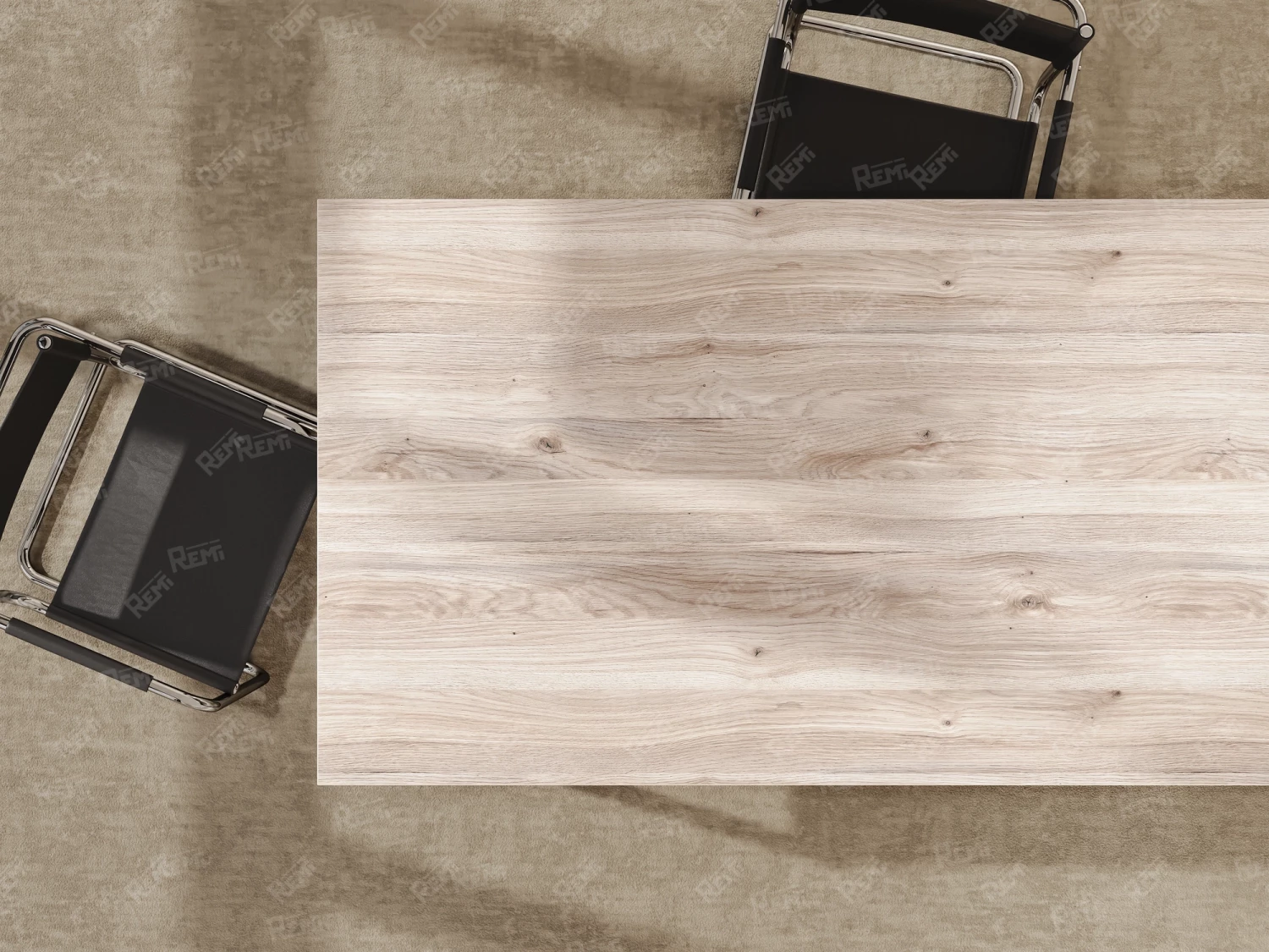 Стол прямой с тумбой R, ЛДСП экран, О-опора 1800x1400x750 RM012R-18x7 Дуб Маувелла/Черный