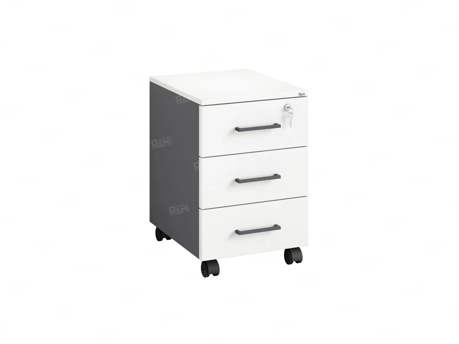 Тумба мобильная, 3 ящика 400x500x600 RM120-40x50 Белый/Серый
