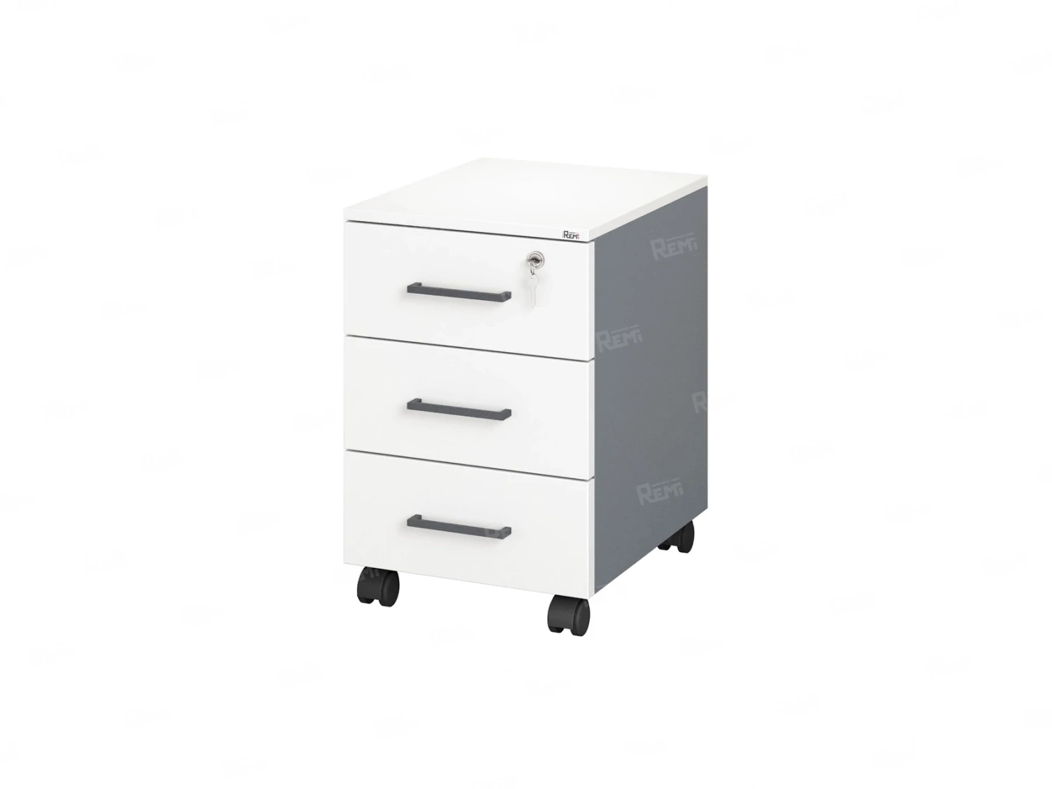 Тумба мобильная, 3 ящика 400x500x600 RM120-40x50 Белый/Серый