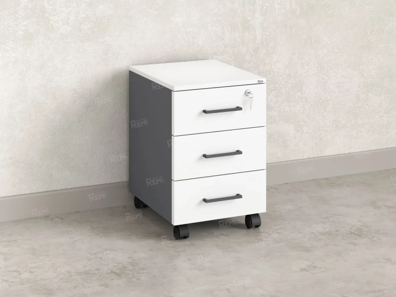 Тумба мобильная, 3 ящика 400x500x600 RM120-40x50 Белый/Серый