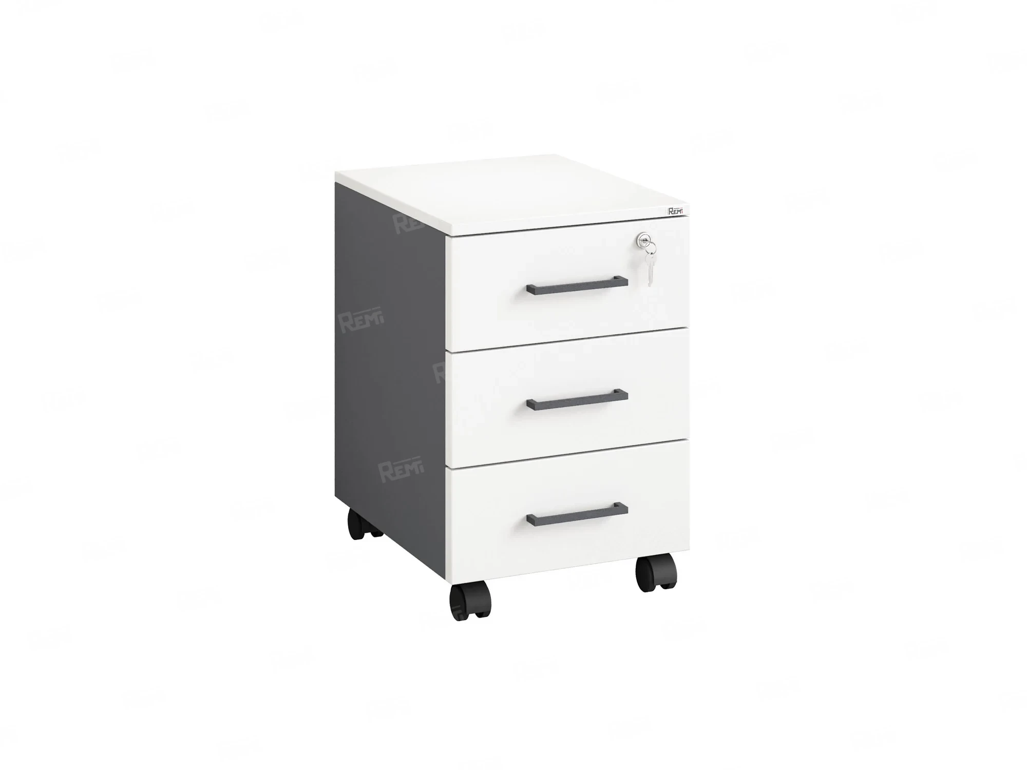 Тумба мобильная, 3 ящика 400x500x600 RM120-40x50 Белый/Серый