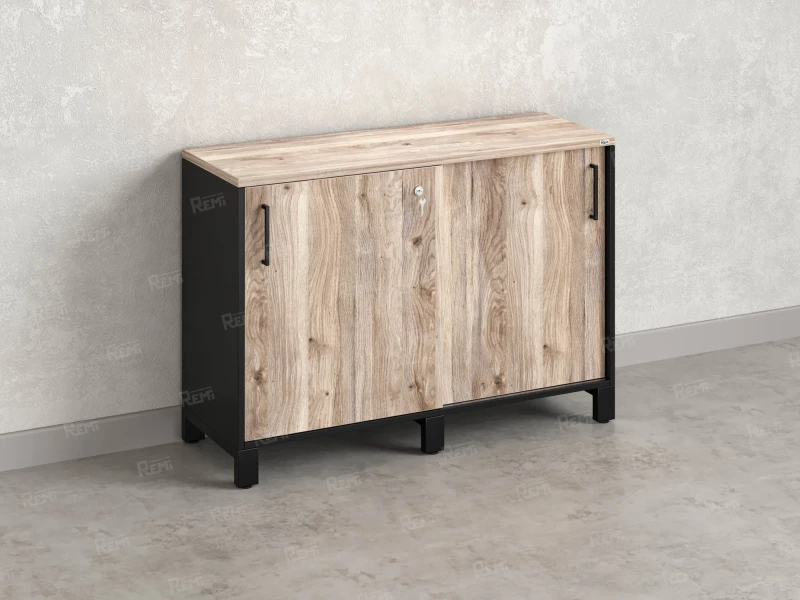 Низкий шкаф-купе 1200x420x850 RM124-120x42 Дуб Маувелла/Черный