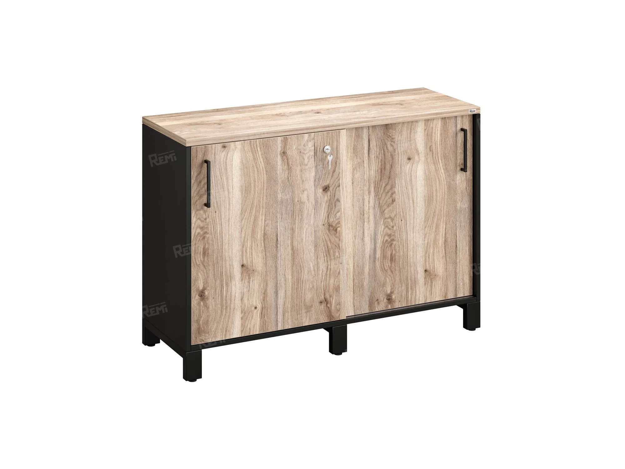 Низкий шкаф-купе 1200x420x850 RM124-120x42 Дуб Маувелла/Черный