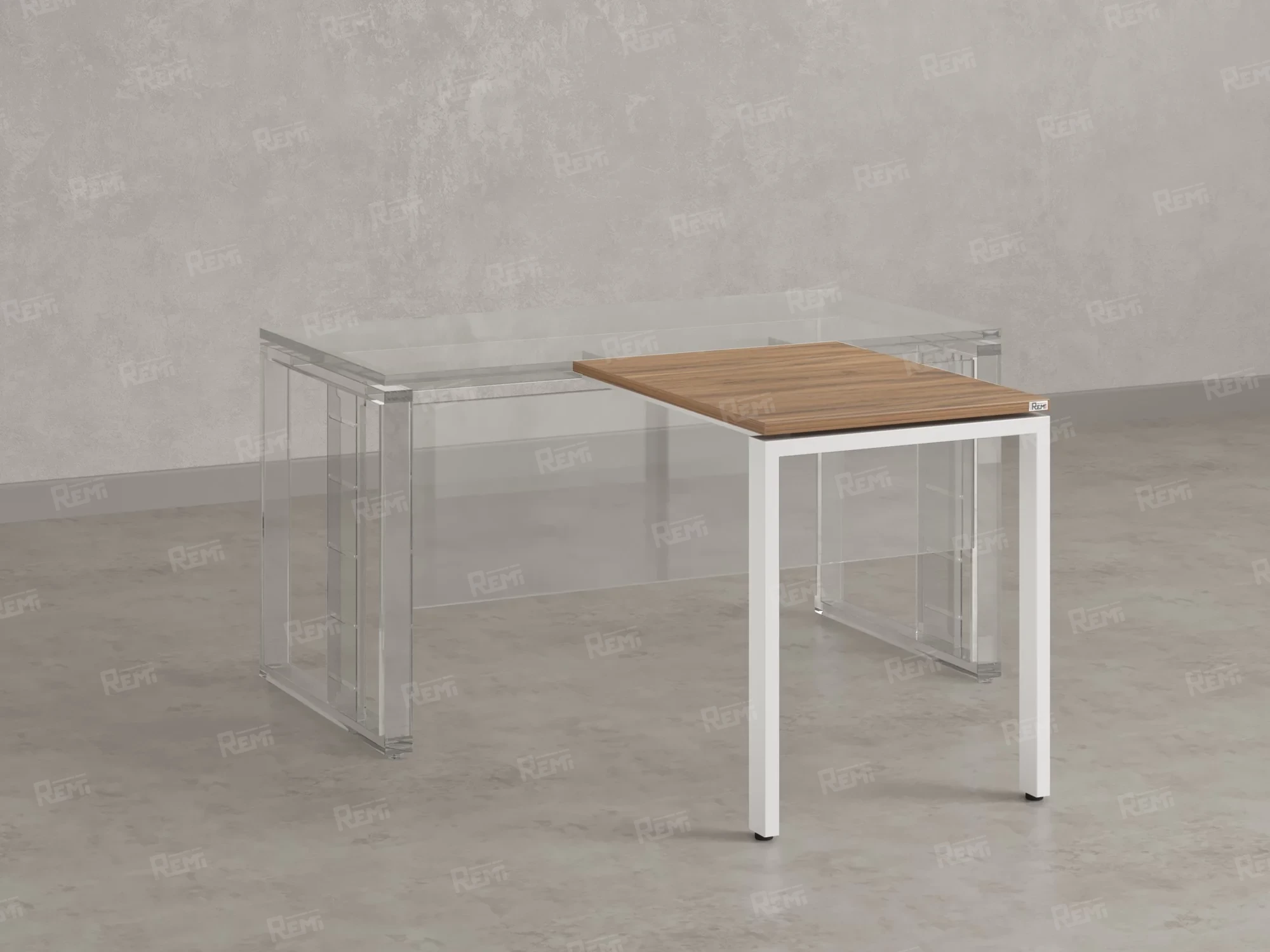 Брифинг прямой, с парящей столешнецей, на П-образном каркасе 1800x700x750 RM070-18x7 Юстус/Белый