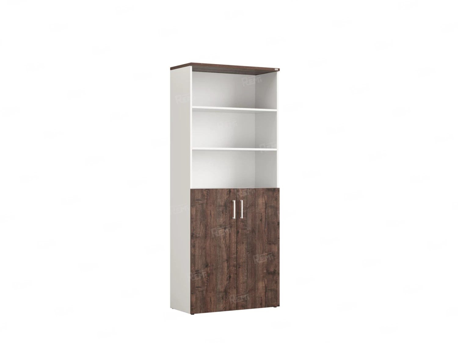 Шкаф комбинированный, регулируемые опоры, 6 уровней 900x420x2100 RM155-90x41 Дуб Апрельский шоколад/Белый