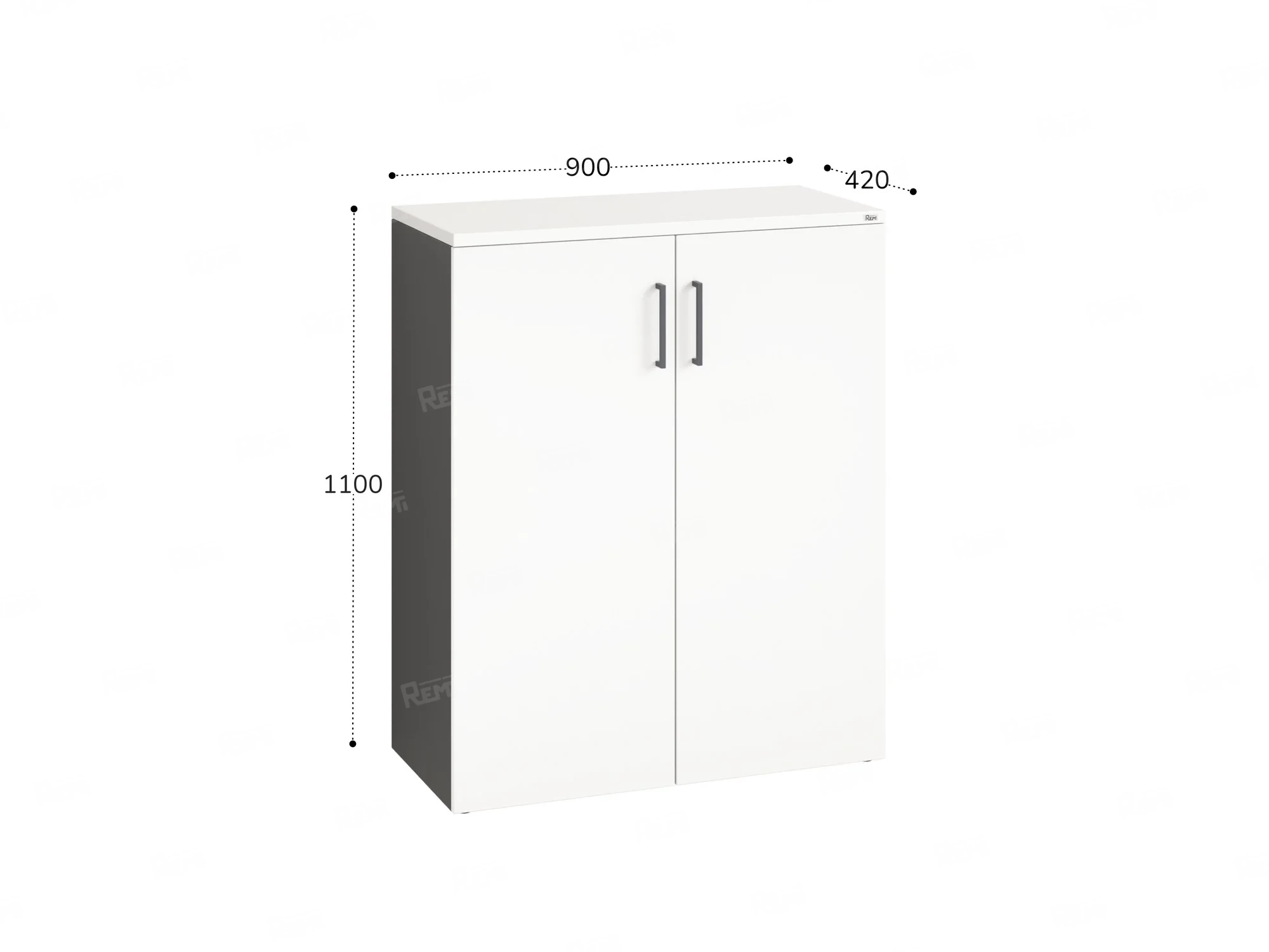 Шкаф распашной, регулируемые опоры, 3 уровня 900x420x1100 RM150-90x42 Белый/Серый