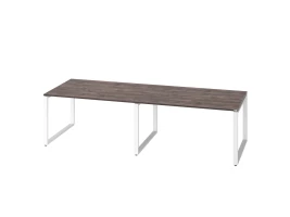 Cтол для переговоров, на О-обазном каркасе 2200x1400x750 RM081-220x140 Дуб Апрельский шоколад/Белый