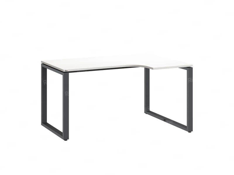 Стол угловой, О-опора, правый 1400x600/900x750, RM054-14x6-9 Белый/Серый