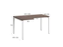Стол угловой, П-опора, левый 1400x700/900x750, RM053-14x7-9 Дуб Апрельский шоколад/Белый