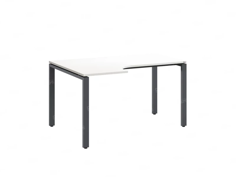 Стол угловой, П-опора, левый 1800x600/900x750, RM053-18x6-9 Белый/Серый