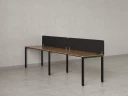 Бенч-система в 1 ряд, 2 рабочих места 2 тканевых экранов 3200x700x750 RM167-3-32x7 Дуб Юстус/Черный