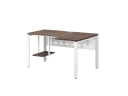 Стол угловой, экран металл, П-опора, правый 1400x700/900x750, RM058-14x7-9 Дуб Апрельский шоколад/Белый