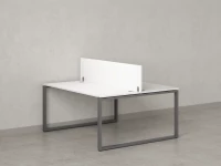 Бенч-система, 2 рабочих места, с одним экраном ЛДСП 1800x1200x750 RM169-2-18x12 Белый/Серый