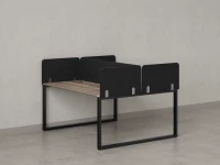 Бенч-система, 2 рабочих места, 5 тканевых экранов 1200x1200x750 RM169-3-12x12 Дуб Маувелла/Черный