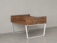 Бенч-система, 2 рабочих места, 5 ЛДСП экранов 1400x1600x750 RM172-4-14x16 Дуб Юстус/Белый