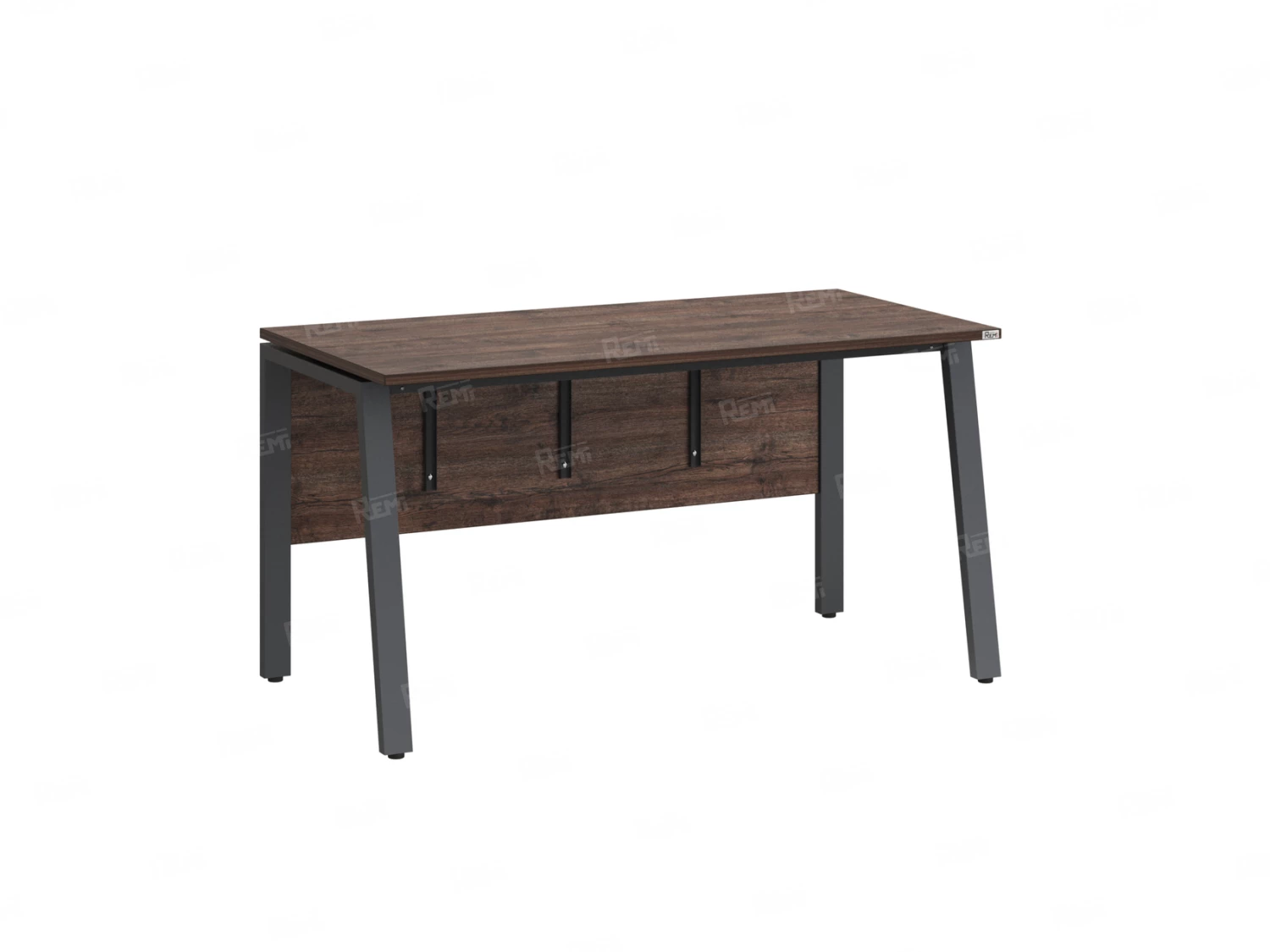 Стол прямой, Л-опора, экран ЛДСП,парящая стол-ца 1200x600x750 RM009-12x6 Дуб Апрельский шоколад/Серый