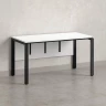 Стол прямой, П-опоры, экран ЛДСП,парящая стол-ца 1400x800x750 RM007-14x8 Белый/Черный