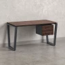 Стол прямой с подвесной тумбой 2 ящика, U-опора 1600x600x750 RM035-16x6 Дуб Апрельский шоколад/Серый
