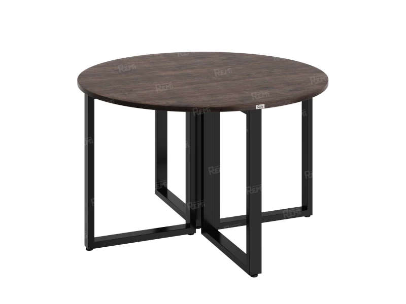 Круглый стол на О-образных опорах 1200x1200x750 RM187-12x12 Дуб Апрельский шоколад/Черный