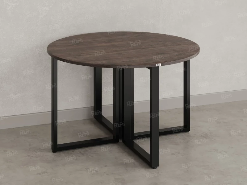 Круглый стол на О-образных опорах 1200x1200x750 RM187-12x12 Дуб Апрельский шоколад/Черный