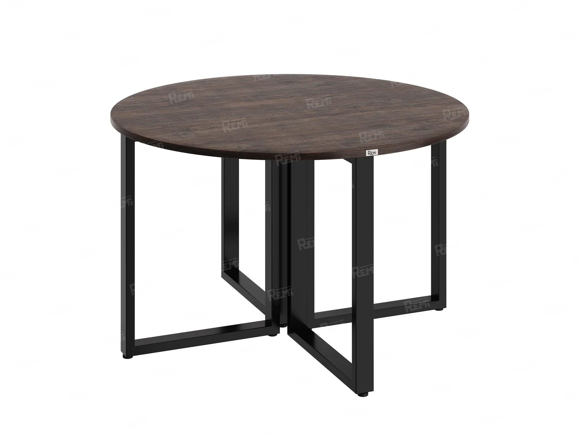 Круглый стол на О-образных опорах 1200x1200x750 RM187-12x12 Дуб Апрельский шоколад/Черный