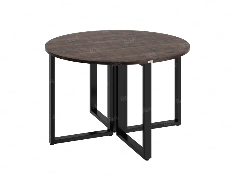 Круглый стол на О-образных опорах 1200x1200x750 RM187-12x12 Дуб Апрельский шоколад/Черный