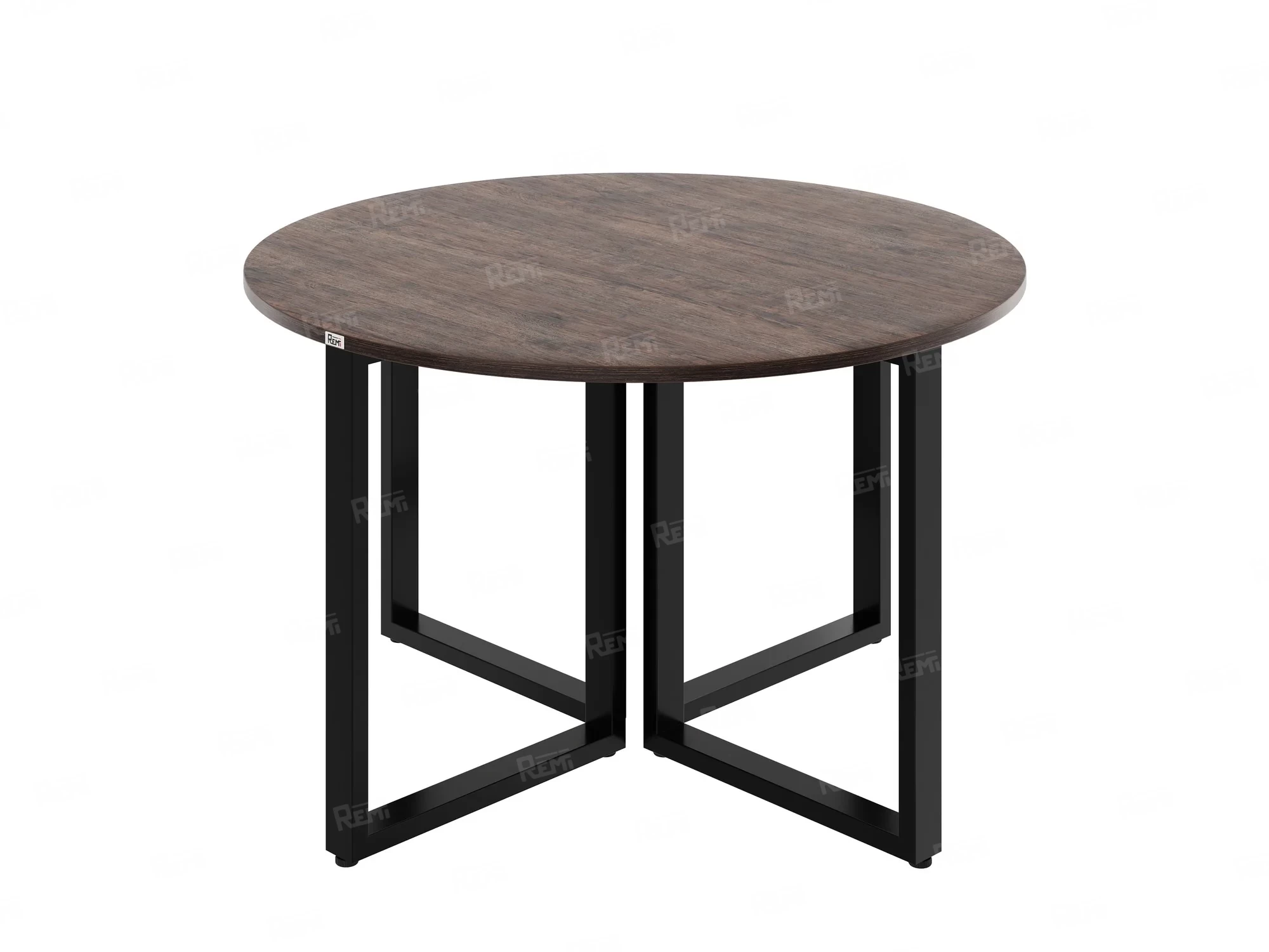 Круглый стол на О-образных опорах 1200x1200x750 RM187-12x12 Дуб Апрельский шоколад/Черный