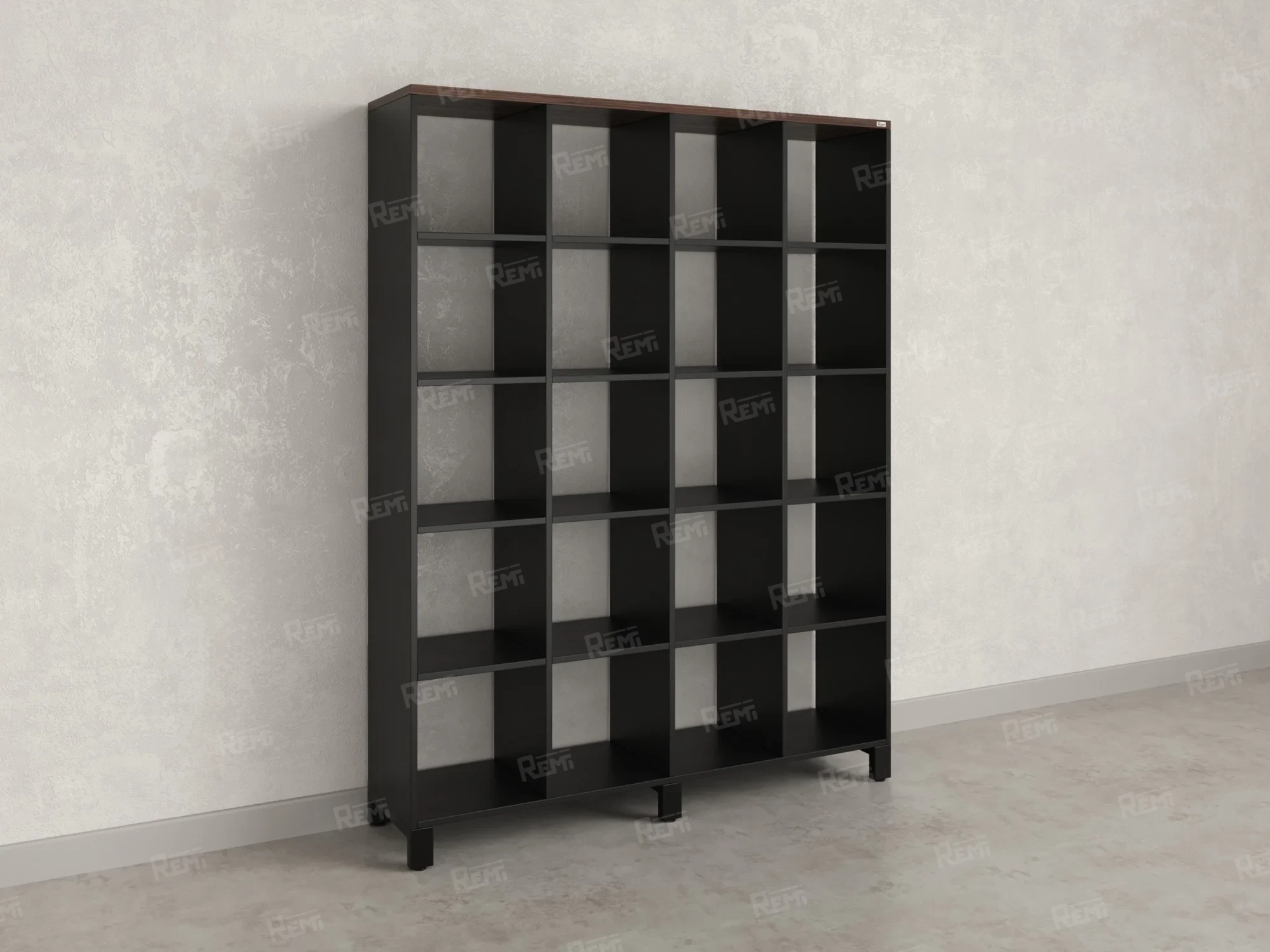 Стеллаж, 20 ячеек 1500х370х1980 RM144-150x37 Дуб Апрельский шоколад/Черный