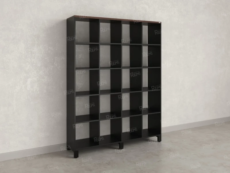 Стеллаж, 20 ячеек 1500х370х1980 RM144-150x37 Дуб Апрельский шоколад/Черный