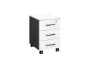 Тумба мобильная, 3 ящика 400x500x600 RM120-40x50 Белый/Черный