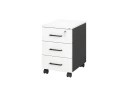 Тумба мобильная, 3 ящика 400x500x600 RM120-40x50 Белый/Черный