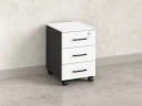 Тумба мобильная, 3 ящика 400x500x600 RM120-40x50 Белый/Черный