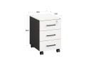 Тумба мобильная, 3 ящика 400x500x600 RM120-40x50 Белый/Черный